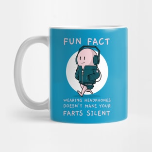 Funny Headphones Silent Fart Joke Mug